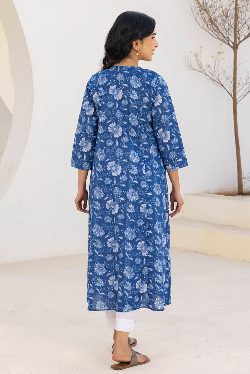 Pleated Blues Kurta