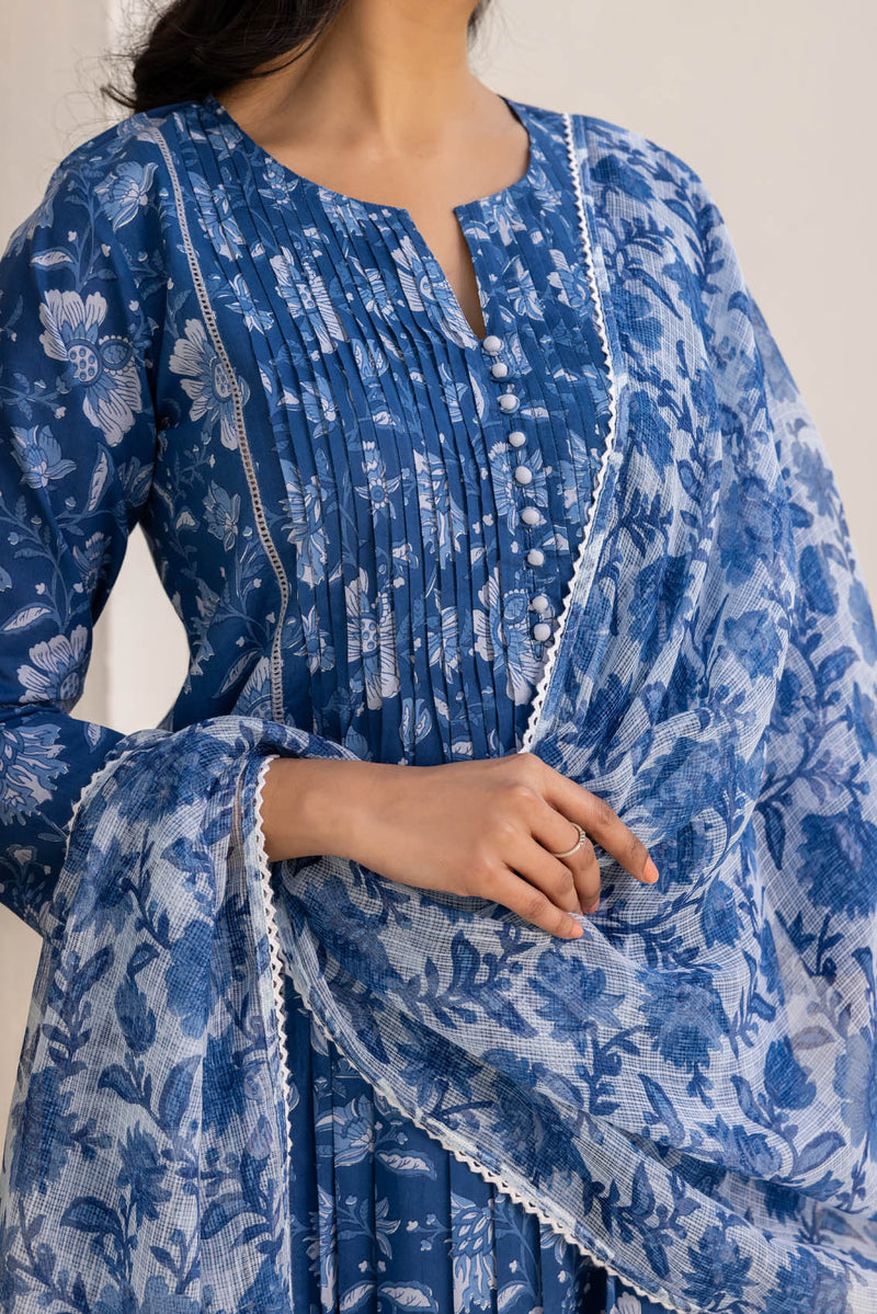 Pleated Blues Kurta