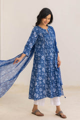 Pleated Blues Kurta