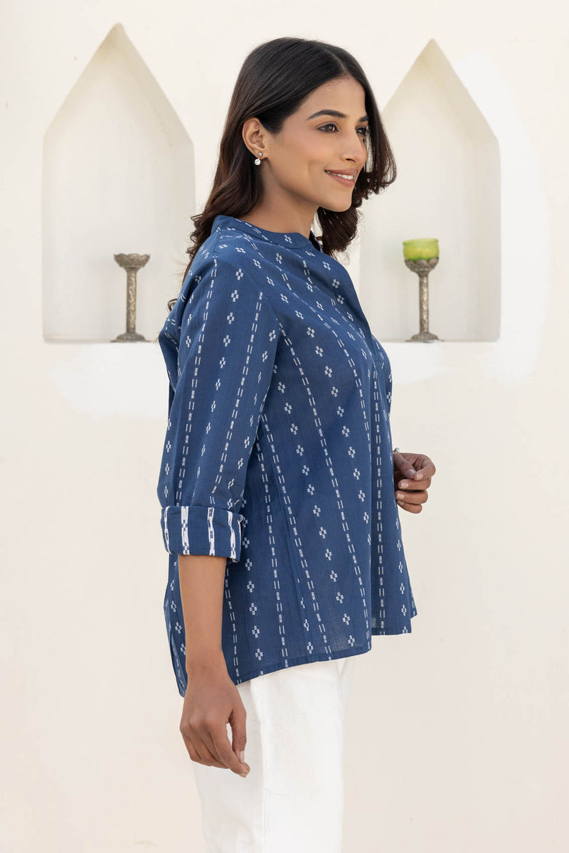 Blue Handloom Top