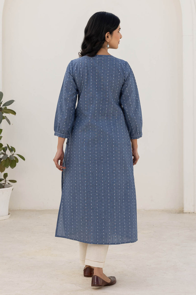 Blush Blue Handloom Kurta