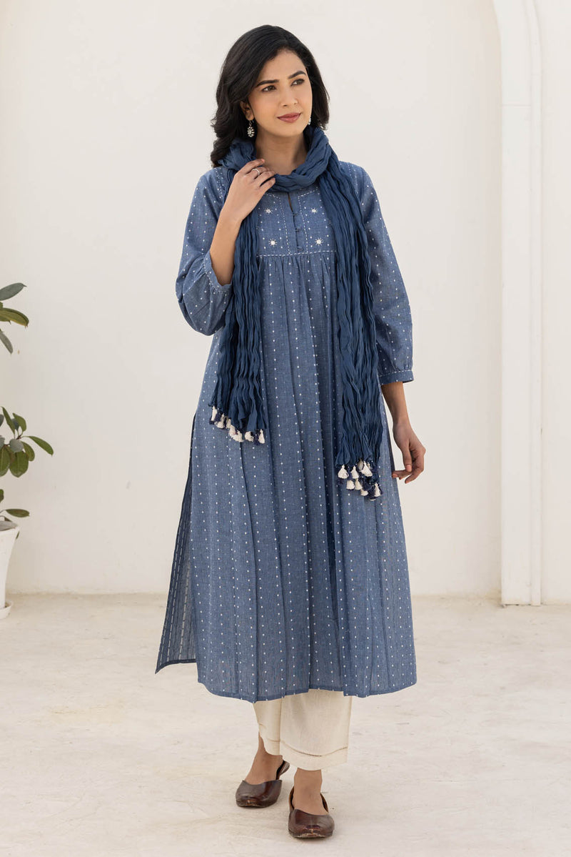 Blush Blue Handloom Kurta