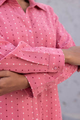 Coral Pink Handloom Shirt