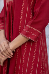 Chilli Red Handloom Kurta