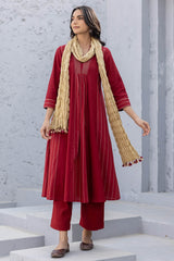 Chilli Red Handloom Kurta