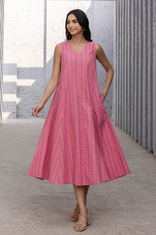 Nandika Coral Handloom Dress