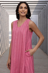 Nandika Coral Handloom Dress