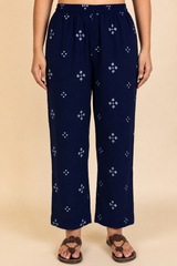 Dark Blue Bandhej Print Trousers