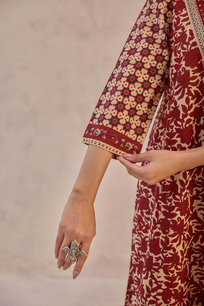 Bagru Flared Kurta