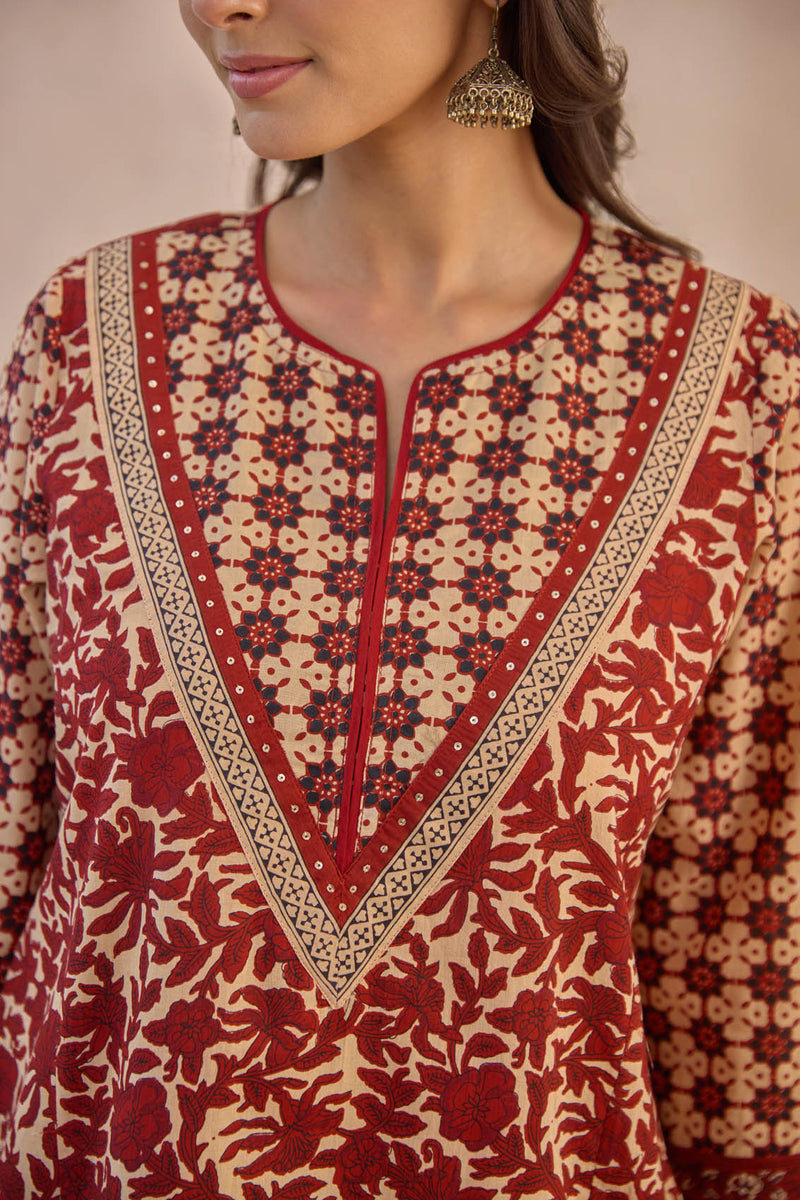 Bagru Flared Kurta