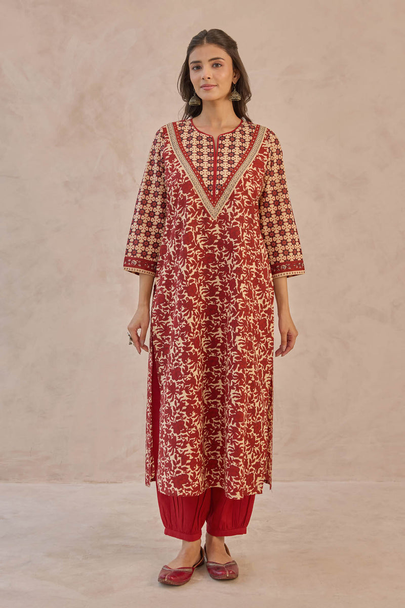 Bagru Flared Kurta