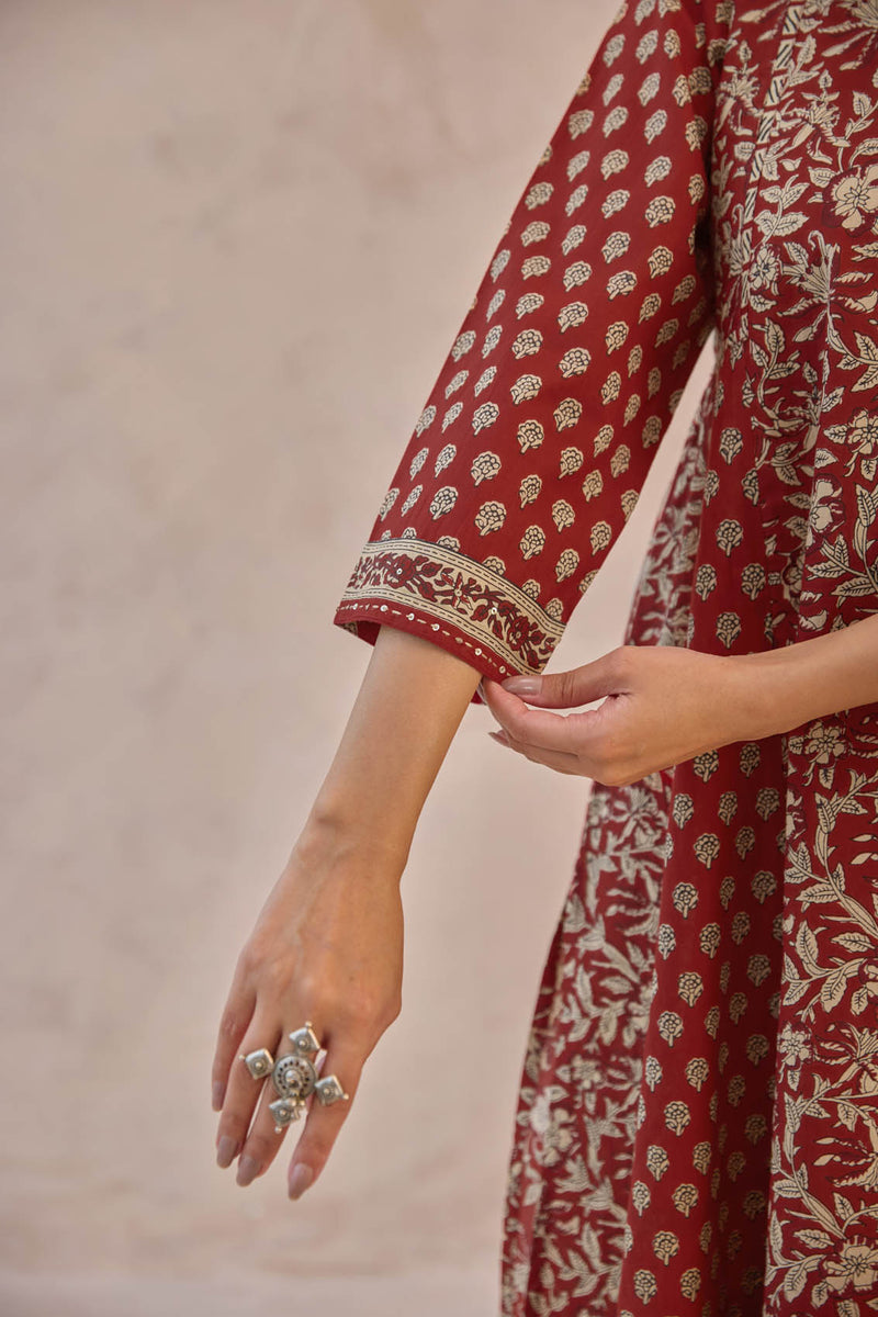 Bagru Kalidar Kurta