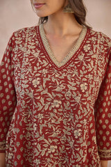 Bagru Kalidar Kurta