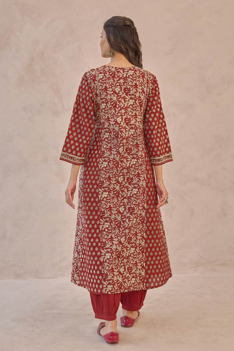 Bagru Kalidar Kurta