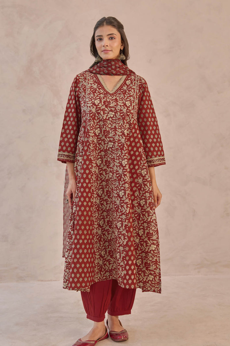 Bagru Kalidar Kurta