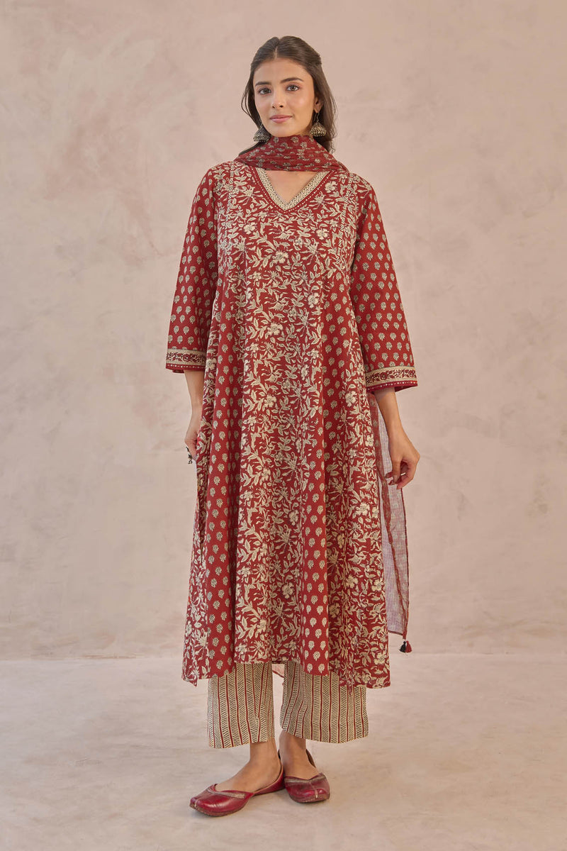 Bagru Kalidar Kurta