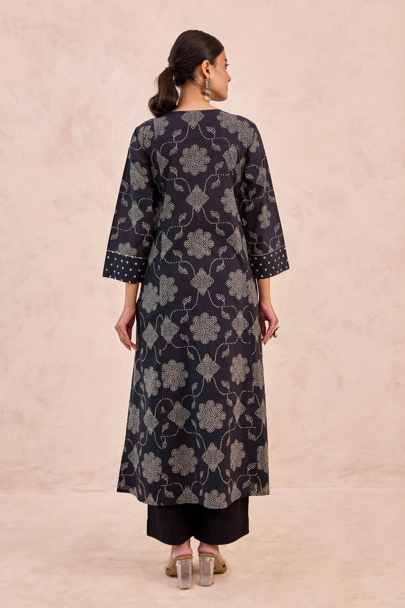 Kohl Bandhani Kurta