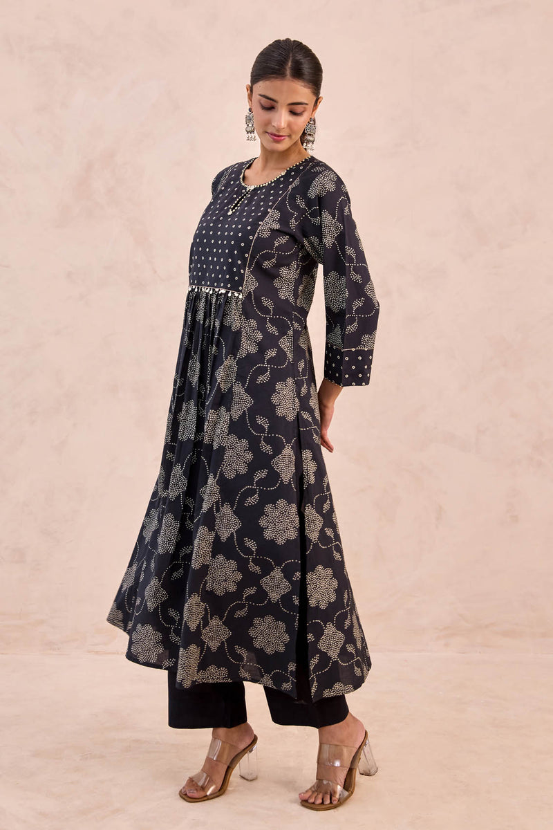 Kohl Bandhani Kurta