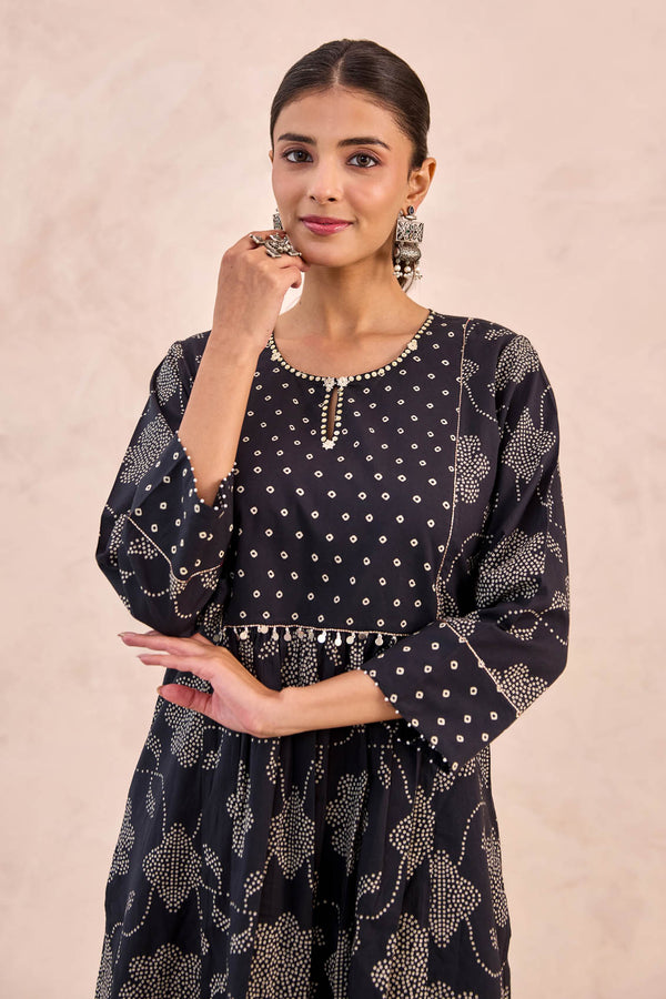 Kohl Bandhani Kurta