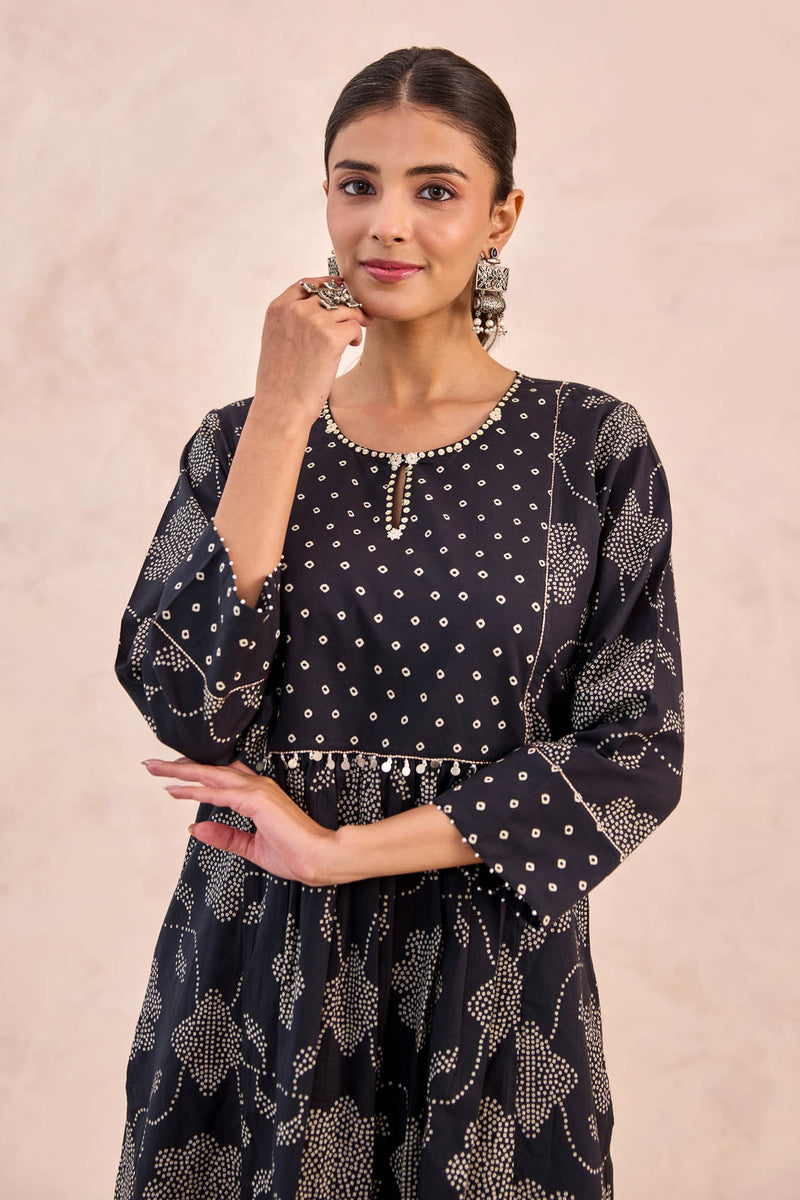 Kohl Bandhani Kurta