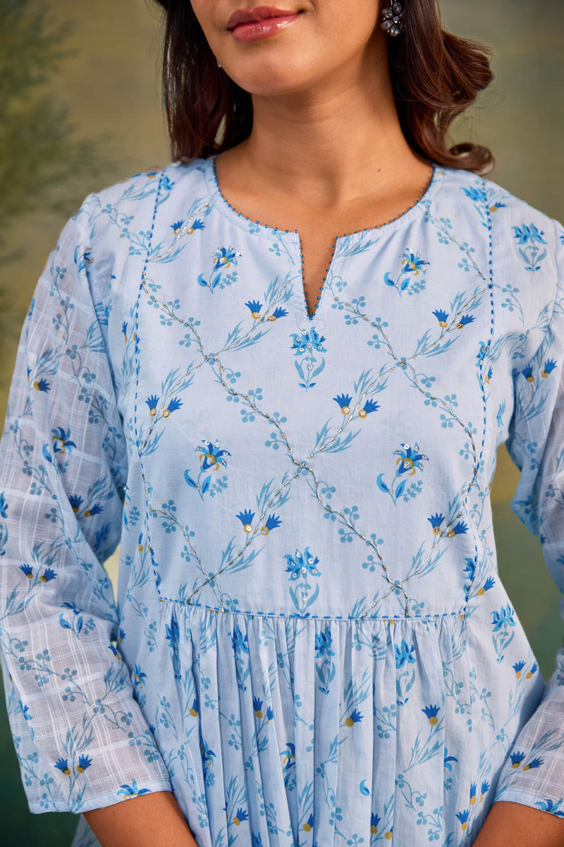 The Blue Spray Kurta