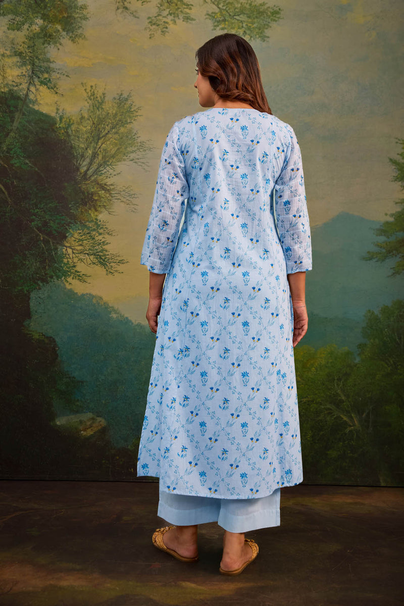 The Blue Spray Kurta