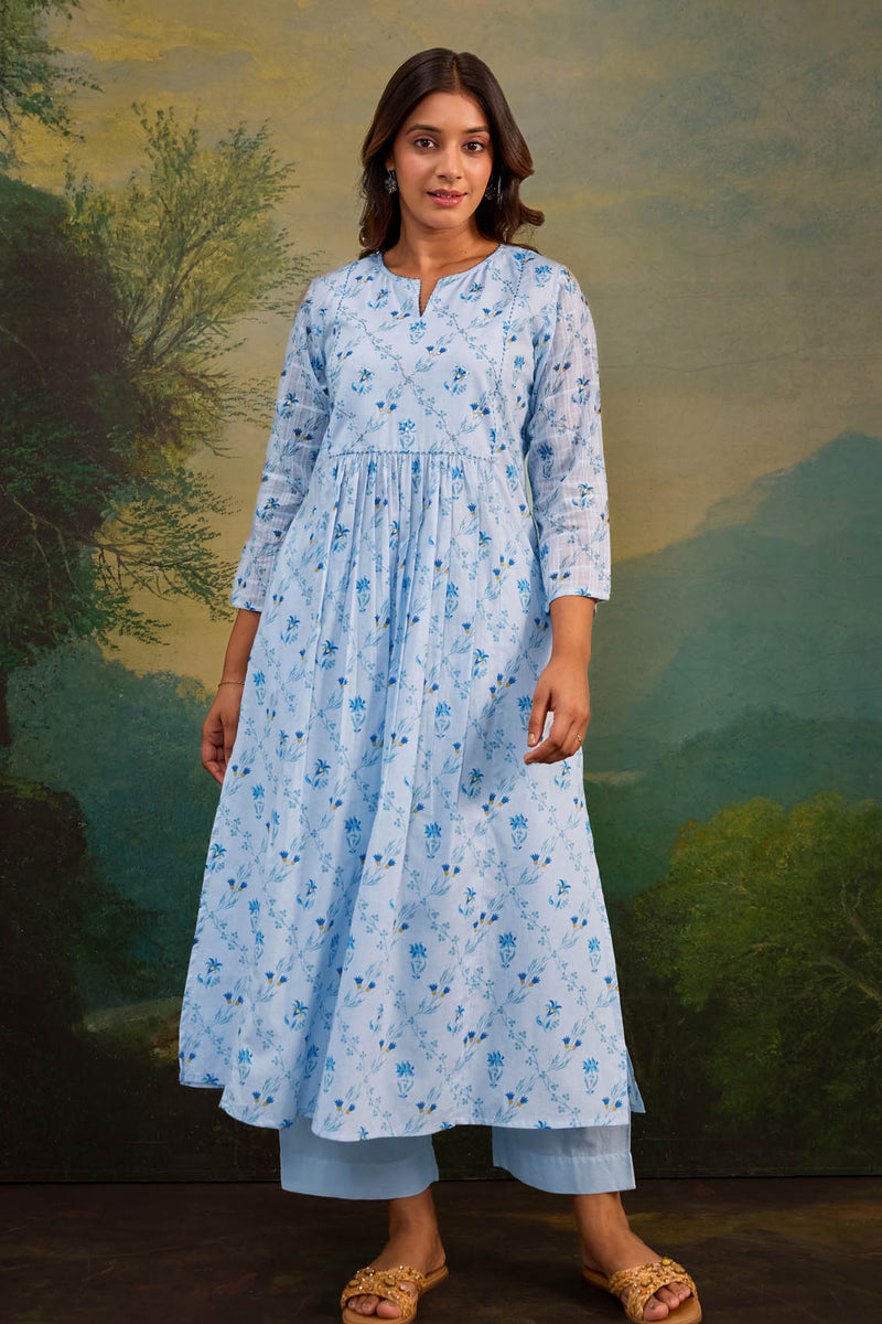 The Blue Spray Kurta