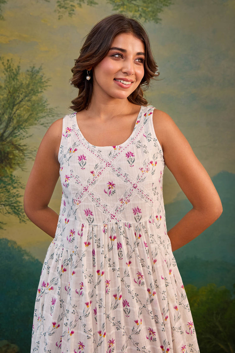 Ivory Floral Dress