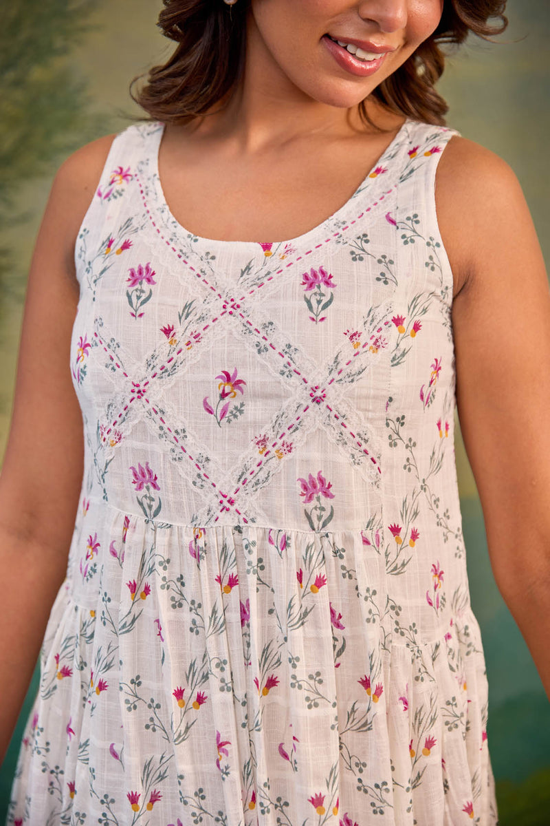 Ivory Floral Dress
