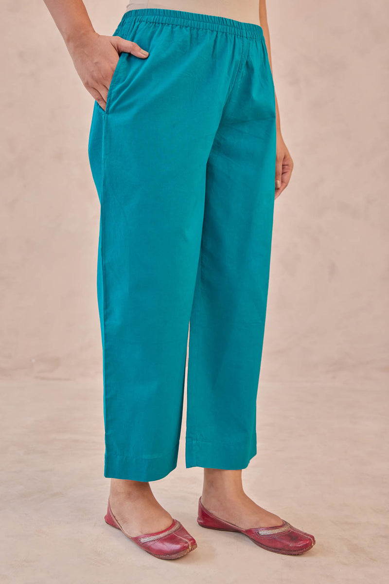 Turquoise Blue Cambric Trousers