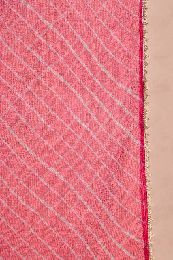 Pink & Blue Lehariya Doria Dupatta