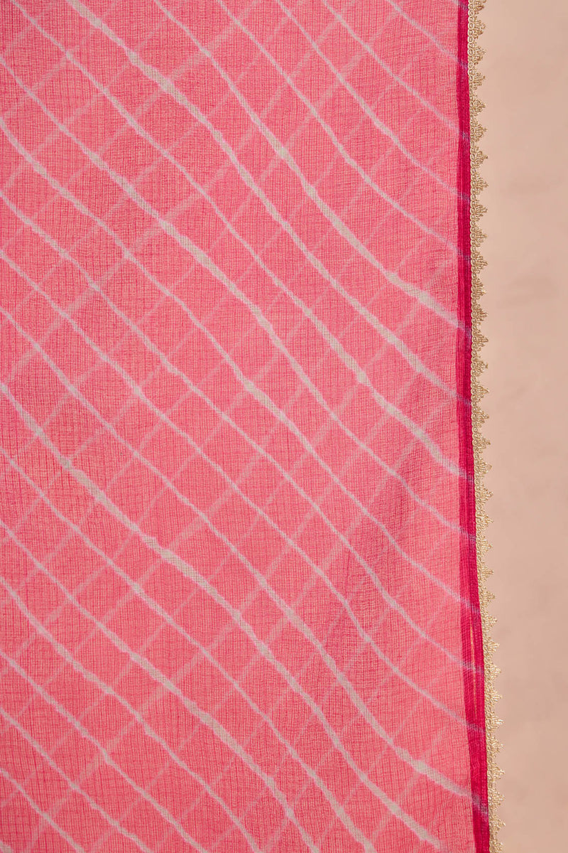 Pink & Blue Lehariya Doria Dupatta