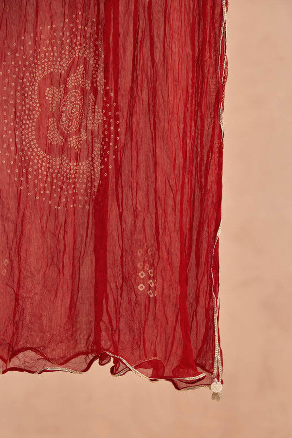Red Chiffon Dupatta