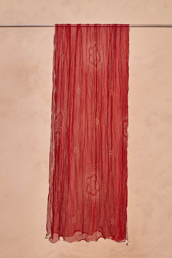 Red Chiffon Dupatta