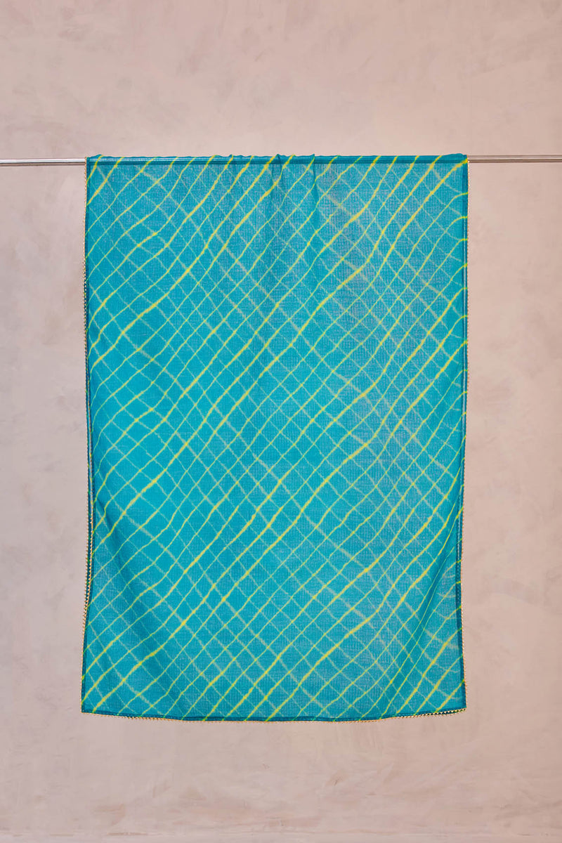 Turquoise Lehariya Doria Dupatta