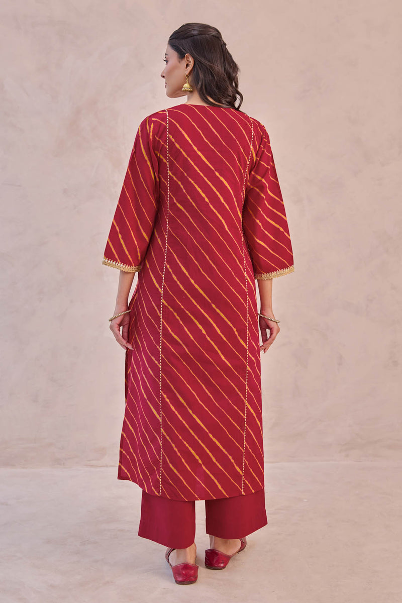 Sindoori Lehariya Kurta