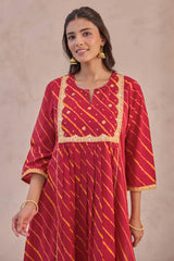Sindoori Lehariya Kurta