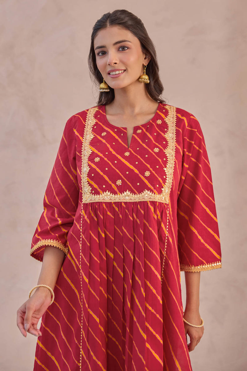 Sindoori Lehariya Kurta