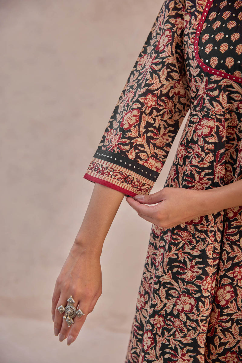 Bagru Anarkali Kurta