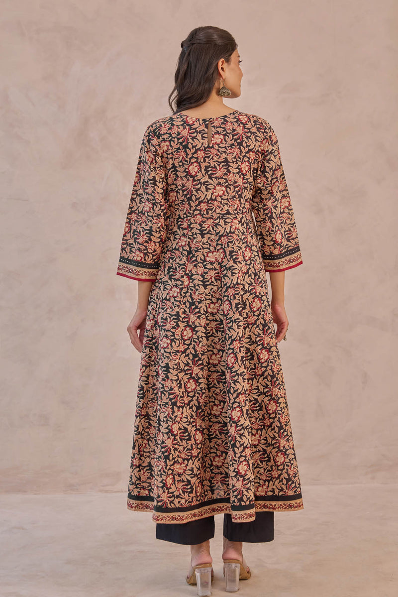 Bagru Anarkali Kurta
