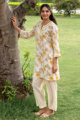 Yellow Floral Kurti