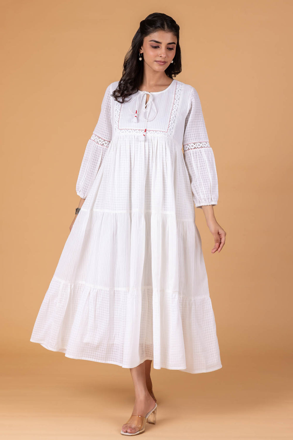 Tassel Lace Dress – Cottons Jaipur
