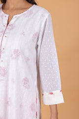 Pink Floral Double Layered Kurta