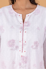 Pink Floral Double Layered Kurta