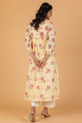 Yellow Checked Kurta