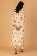 Yellow Checked Shirt Kurta