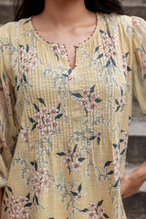 Lemon Blossom Chiffon Sleeve Kurta