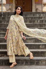 Lemon Blossom Chiffon Sleeve Kurta