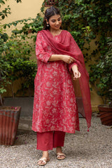 Scarlet Floral Kurta
