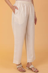 Cream Cotton Trousers